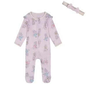 Disney Princess Pink Kids One Piece Onesie With Headband 6-9M